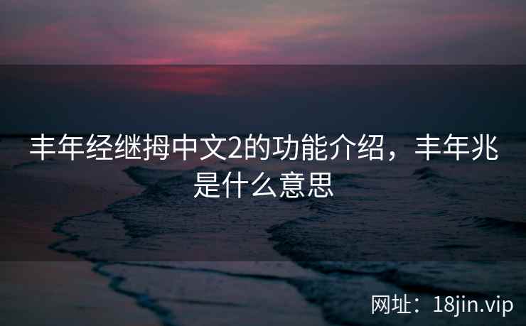 丰年经继拇中文2的功能介绍，丰年兆是什么意思