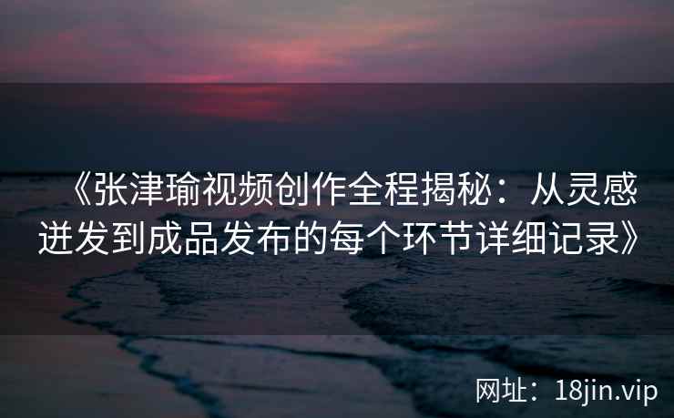 《张津瑜视频创作全程揭秘：从灵感迸发到成品发布的每个环节详细记录》