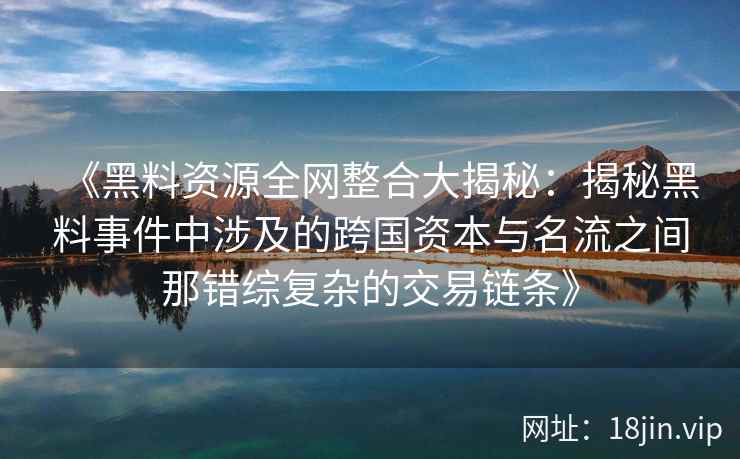 《黑料资源全网整合大揭秘：揭秘黑料事件中涉及的跨国资本与名流之间那错综复杂的交易链条》