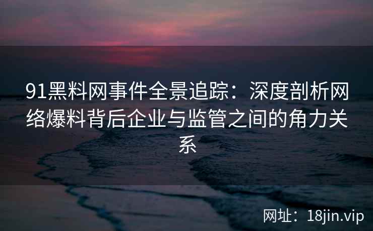 91黑料网事件全景追踪：深度剖析网络爆料背后企业与监管之间的角力关系