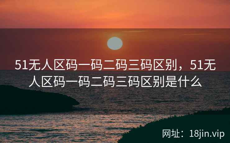 51无人区码一码二码三码区别，51无人区码一码二码三码区别是什么